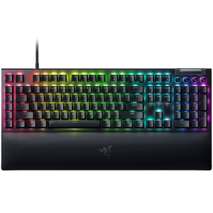 Razer BlackWidow V4 Pro Mechanical Gaming Keyboard, US Layout, Green Switch, Razer Chroma™ RGB, Command Dial, 8 Macro Keys, Lubricated Stabilizers, Media Keys, Magnetic Wrist Rest, USB Passthrough, Up to 8000 Hz Polling Rate, Detachable Type C Cable