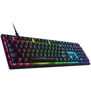 Razer DeathStalker V2 Gaming Keyboard, Red Switch, US Layout, Low-Profile Optical Switches (Linear), Ultra-Slim Casing with Durable Aluminum Top Plate, Laser-Etched Keycaps with Razer HyperGuard Coating, Wired - Detachable braided fiber Type-C cable