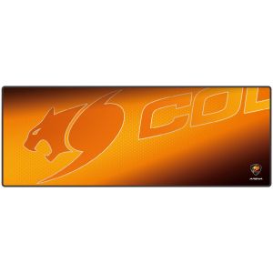 Mouse Pad pentru gaming COUGAR ARENA portocaliu, lățime (mm/inch) 800/31,49, lungime (mm/inch) 300/11,81, grosime (mm/inch) 5/0,19, material suprafață - pânză, material de bază - cauciuc natural, culoare de bază - Negru, Culoare suprafață - COUGAR Portoca