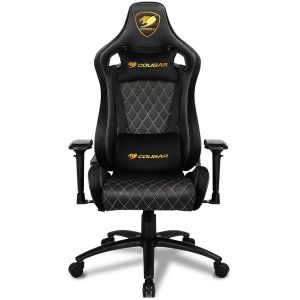 COUGAR Armor S ROYAL Gaming Chair, Full Steel Frame, 4D adjustable arm rest, Gas lift height adjustable, 180º seat back adjustable, Head and Lumbar Pillow, High density mold shaping foam, Premium PVC leather,Weight Capacity-120kg,Product Weight-21kg