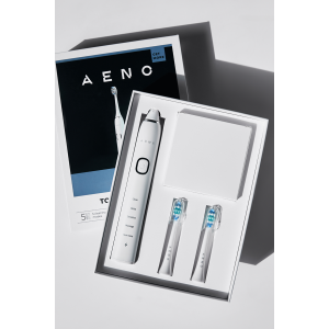 Periuta de dinti electrica sonica AENO DB5: alb, 5 moduri, incarcare wireless, 46000rpm, 40 de zile fara incarcare, IPX7