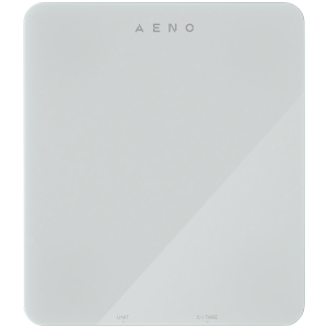 AENO Kitchen Scale KS1S Smart, Max load - 8 kg, Bluetooth, 10,000+ products & meals, 25 indicators analysis, Coffee mode, 6 unit conversion: kg, g, lb, fl, oz, ml, Material - glass