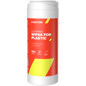 CANYON CCL12, Plastic Cleaning Wipes, Non-woven wipes impregnated with a special cleaning composition, with antistatic and disinfectant effects, 100 wipes, 80x80x186mm, 0.258kg