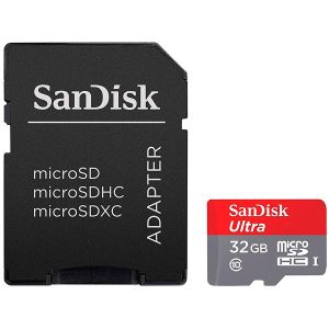 SanDisk High Endurance microSDHC 32GB + SD Adapter - for dash cams & home monitoring, up to 2,500 Hours, Full HD / 4K videos, up to 100/40 MB/s Read/Write speeds, C10, U3, V30, EAN: 619659173067