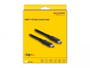 Delock USB4 40 Gbps Coaxial Cable 1.2 m USB PD 3.1 Extended Power Range 240 W