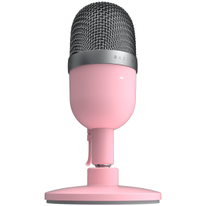 Razer Seiren Mini Pink, microfon de streaming, model de preluare supercardioid ultra-precis, calitate profesională a înregistrării, construcție ultracompactă, 110 dB SPL maxim, răspuns în frecvență 20Hz - 20kHz, capsulă condensator de 14 mm