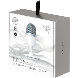 Razer Seiren Mini - Quartz, Ultra-compact Streaming Microphone, Ultra-precise supercardioid pickup pattern, Professional Recording Quality, Ultra-compact build, Frequency response: 20Hz, MAX SPL: 110 dB