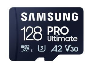 Memory Samsung 128GB micro SD Card PRO Ultimate with Adapter , UHS-I, Read 200MB/s - Write 130MB/s, U3, V30, A2