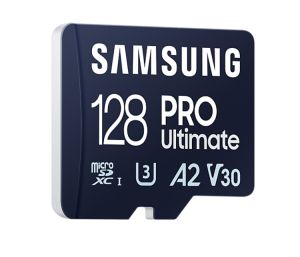 Memory Samsung 128GB micro SD Card PRO Ultimate with Adapter , UHS-I, Read 200MB/s - Write 130MB/s, U3, V30, A2