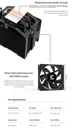 Zalman охладител за процесор CPU Cooler CNPS4X BLACK - LGA1700/AM5