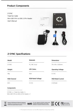 Zalman контролер за вентилатори RGB Fan Hub 8ch aRGB - Z-SYNC