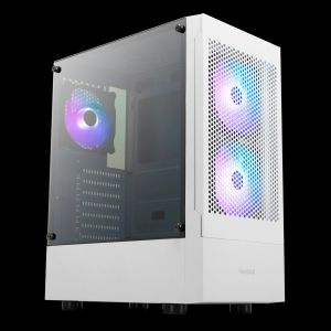 Gamdias Case ATX - TALOS E3 MESH White - aRGB, Tempered Glass