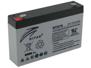 Baterie plumb RITAR, (RT670) AGM, 6V, 7Ah, 151 /34 /94 mm, Terminal1