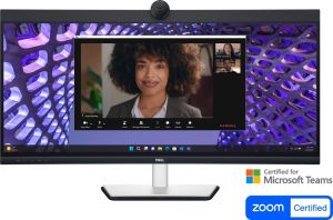 Monitor Dell P3424WEB, 34" Curved Video Conferencing, WQHD AG, IPS, 21:9, 5ms, 1000:1, 300 cd/m2, (3440x1440 ), 99% sRGB, HDMI, DP, USB-C, USB 3.2 hub, RJ45, ComfortView Plus, Height Adjustable, Swivel, Tilt, Black