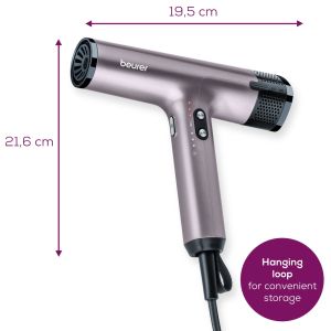 Сешоар Beurer HC 100 Excellence Hair dryer, ECO technology, lightweight and ergonomic, Slim, magnetic nozzle and diffuser, Ion function, 4 temperature and blower settings, Integrated memory function