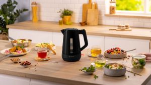 Electric kettle Bosch TWK1M123, MyMoment Plastic Kettle, 2400 W, 1.7 l, Cup indicator, Limescale filter, Triple safety function, Black