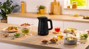 Electric kettle Bosch TWK3M123, MyMoment Plastic Kettle, 2400 W, 1.7 l, Cup indicator, Limescale filter, Triple safety function, Black