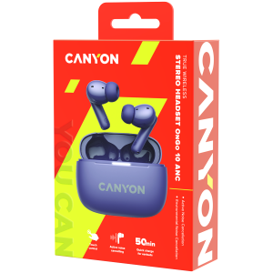 Headset Canyon OnGo TWS-10 ANC+ENC Purple (CNS-TWS10PL)
