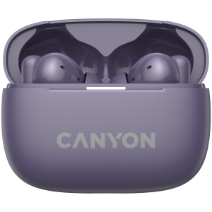 CANYON OnGo TWS-10 ANC+ENC, Bluetooth Headset, microphone, BT v5.3 BT8922F, Frequency Response:20Hz-20kHz, battery Earbud 40mAh*2+Charging case 500mAH, type-C cable length 24cm, size 63.97*47.47*26.5 mm 42.5g, Purple