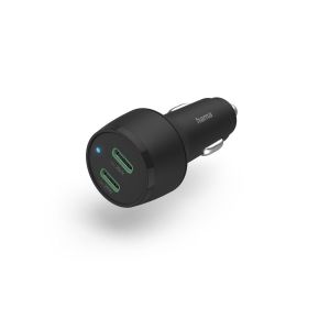 Hama Car Quick Charger, 2x USB-C Power Delivery/Qualcomm ®, 45 W, 201632