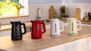 Electric kettle Bosch TWK3M121, MyMoment Plastic Kettle, 2400 W, 1.7 l, Cup indicator, Limescale filter, Triple safety function, White