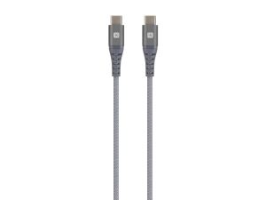 Cablu Skross, USB-C - USB-C, Impletitura metalica, 1,20 m, Gri