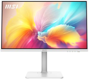Monitor MSI PRO MODERN MD2412PW, 23.8", IPS, 1920x1080, 1000:1, 1 x HDMI, 1 x Type C (DisplayPort Alternate & 15W PD), 2x 3W SPEAKERS, Less Blue Light PRO, HEIGHT ADJUSTMENT 110 mm, Up to 100Hz , 4ms GTG, Adaptive-Sync Support, White