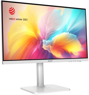 Monitor MSI PRO MODERN MD2412PW, 23.8", IPS, 1920x1080, 1000:1, 1 x HDMI, 1 x Type C (DisplayPort Alternate & 15W PD), 2x 3W SPEAKERS, Less Blue Light PRO, HEIGHT ADJUSTMENT 110 mm, Up to 100Hz , 4ms GTG, Adaptive-Sync Support, White
