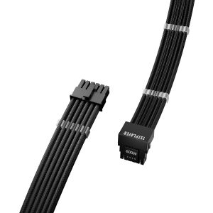 1stPlayer Custom Sleeved Modding Cable Black - PCIe 5.0 12VHPWR M/M - FM2-B-BK