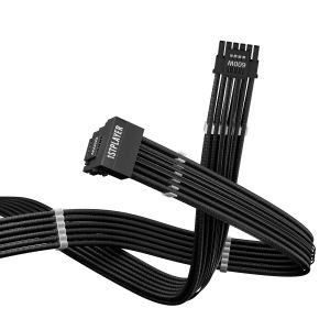 Cablu modular 1stPlayer Cablu de modificare cu manșon personalizat Negru - PCIe 5.0 12VHPWR M/M - FM2-B-BK