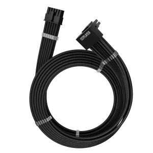 1stPlayer Custom Sleeved Modding Cable Black - PCIe 5.0 12VHPWR M/M - FM2-B-BK