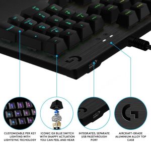 Gaming Mechanical keyboard Logitech, G513 Carbon RGB, GX Brown Mechanical Switch