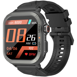 Blackview W30, 1.91 inch Display, 320*380 pixel, 300mAh battery, 100+ Workout Modes, 10-meter Water-resistance, Heart Rate & Blood Oxygen Monitor, Up To 5-7 Days of Battery Life, 128MB Flash, Black