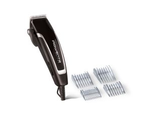 Hair clipper Rowenta TN1603F0, Hair clipper Driver Black, Professional blade AC motor, 4 combs (3,6,9,13mm), scissors, comb (42mm), cleaning brush & oil, corded