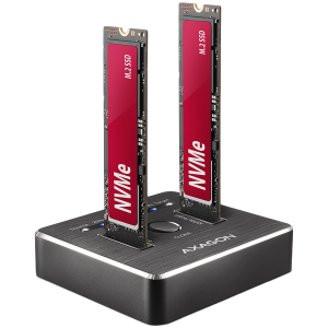 AXAGON ADSA-M2C DUAL NVMe CLONE MASTER DOCK SuperSpeed USB-C 10 Gbps stație de andocare