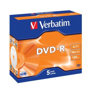 Media Verbatim DVD-R AZO 4.7GB 16X MATT SILVER SURFACE (5 PACK)