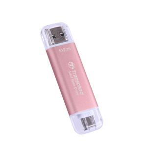 Hard disk Transcend 512GB, USB External SSD, ESD310P, USB 10Gbps, Type C/ A, Pink