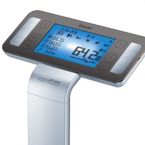 Везна Beurer BF 1000 Super Precision, diagnostic bathroom scale, Weight, body fat, body water, muscle percentage, bone mass, AMR/BMR calorie display; Bluetooth; 200 kg / 50 g