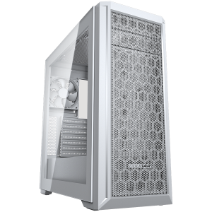 COUGAR MX330-G Pro White, Mid Tower, MiniITX/MicroATX/ATX, USB 3.0 x 2, USB 2.0 x 2, Mic x 1 / Audio x 1, RGB button, 3x 120mm ARGB fans pre-installed, Tempered glass, 195 x 473 x 427 (mm)