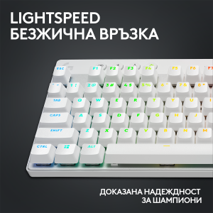 Геймърска механична клавиатура Logitech G Pro X TKL White - Tactile