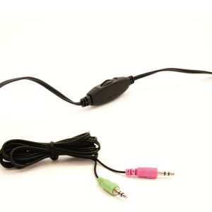 Căști Ewent EW3563, microfon, 2 mufe de 3,5 mm, cablu de 2,1 m, negru
