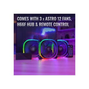 AeroCool Fan Pack 3-in-1 3x120mm - ASTRO 12 Pro - Addressable RGB with Hub, Remote - ACF3-AT10217.02