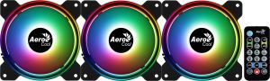 Pachet de ventilatoare AeroCool 3-în-1 3x120mm - Saturn 12F ARGB Pro - RGB adresabil cu hub, telecomandă - ACF3-ST10247.01