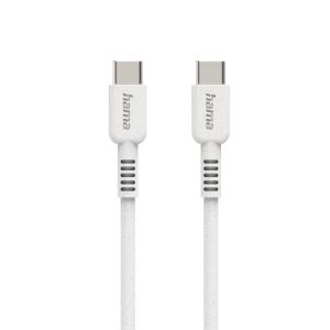 Cablu de incarcare HAMA "Eco", USB-C - USB-C, 1 m, alb