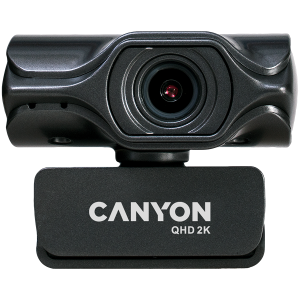 CANYON C6, 2k Ultra full HD 3.2Mega webcam with USB2.0 connector, built-in MIC, IC SN5262, Sensor Aptina 0330, viewing angle 80°, with tripod, cable length 2.0m, Grey, 61.1*47.7*63.2mm, 0.182kg