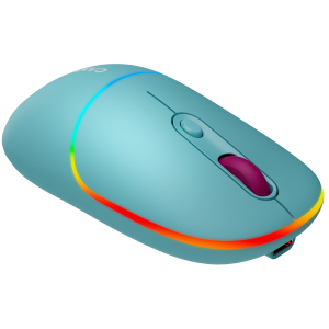 CANYON MW-22, 2 in 1 Wireless optical mouse with 4 buttons,Silent switch for right/left keys,DPI 800/1200/1600, 2 mode(BT/ 2.4GHz),  650mAh Li-poly battery,RGB backlight,Dark cyan, cable length 0.8m, 110*62*34.2mm, 0.085kg