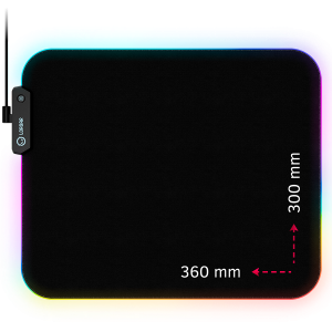 Lorgar Steller 913, mouse pad pentru jocuri, suprafață de mare viteză, bază din cauciuc anti-alunecare, iluminare de fundal RGB, conexiune USB, suport Lorgar WP Gameware, dimensiune: 360 mm x 300 mm x 3 mm, greutate 0,250 kg