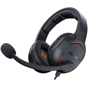 COUGAR HX330 - Orange Gaming Headset, 50mm Complex PEK Diaphragm drivers, 3.5mm Jack connections, 270g Light-Weight Comfort, 9.7mm Noise Cancellation Microphone, 4-pole 3.5mm Connector and 3-pole Y splitter for PC