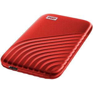 WD 2TB My Passport SSD - SSD portabil, viteze de citire de până la 1050 MB/s și scriere de 1000 MB/s, USB 3.2 Gen 2 - roșu, EAN: 619659184599