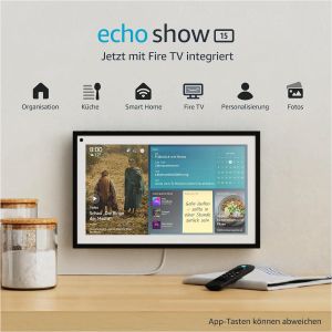 Difuzor inteligent Amazon Echo Show 15, ecran tactil, Fire TV, negru